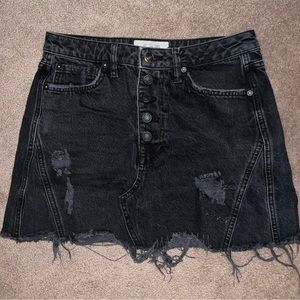 FREE PEOPLE Black denim Skirt